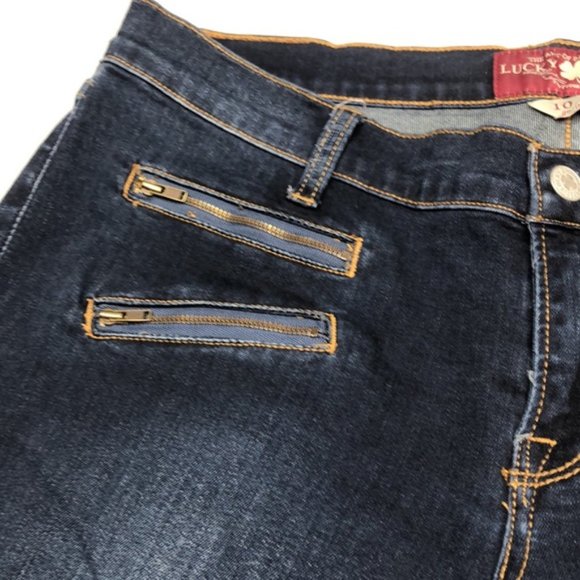 VINTAGE LUCKY BRAND JEANS CHARLIE SKINNY 10/30x30 ZIPPERS🍀 LUCKY YOU 🍀 - Picture 5 of 12